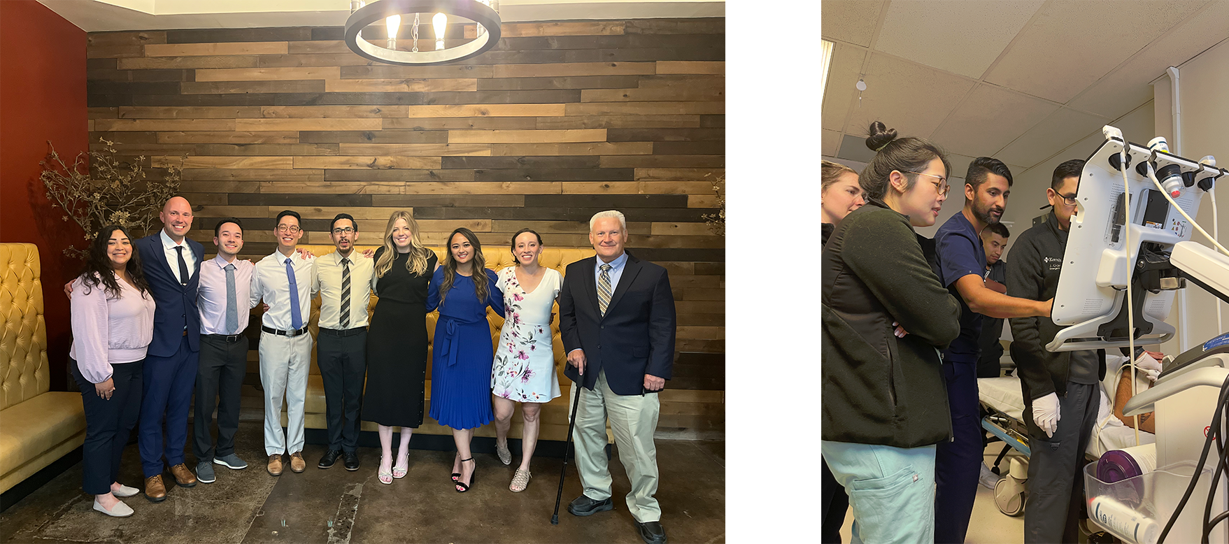 Group Photo and Group of providers looking at a imaging screen