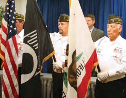 veterans holding flags