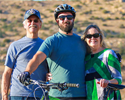 family with bicycle